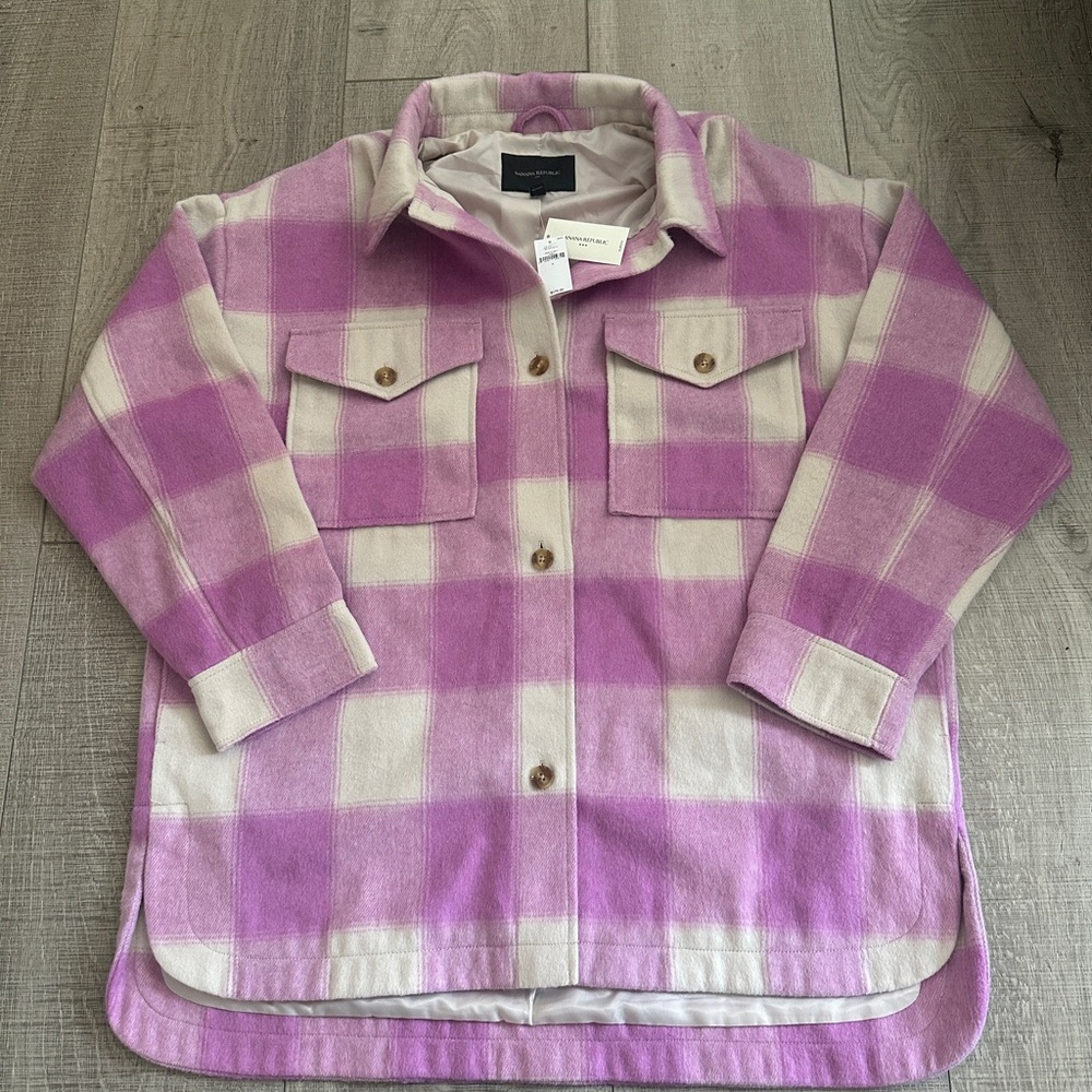 New With Tags Banana Republic Large Plaid Shacket